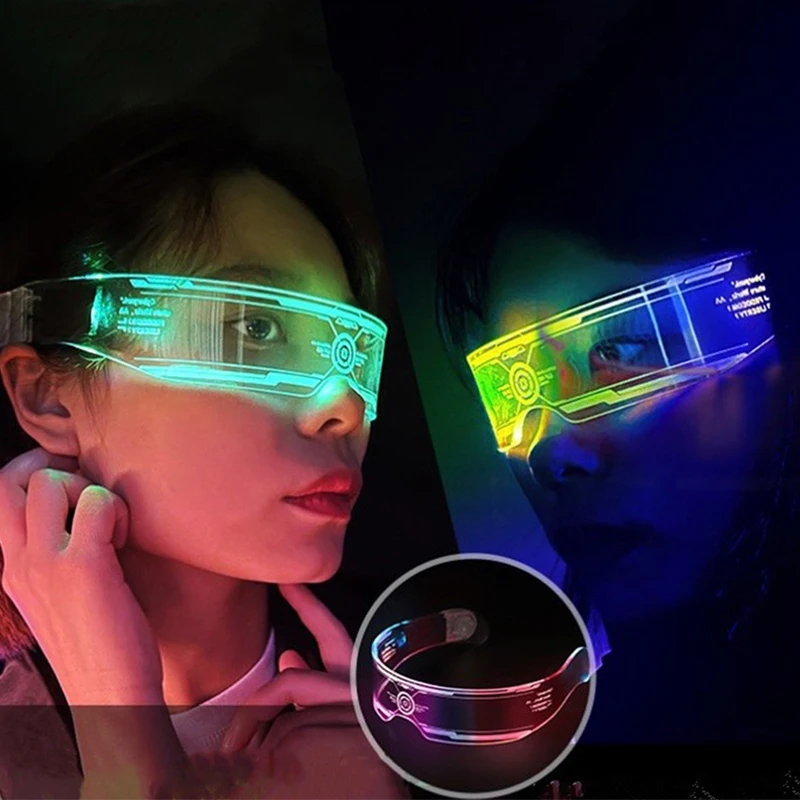 LED Visor Rave Glasses Light Up Glasses Multi Color LED Flashing Glasses For Party
