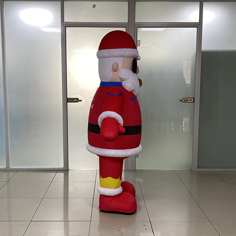 New Design Handsome Customized Moving Inflatable Father Christmas Wearable Giant Inflatable Walking Santa Claus Costume