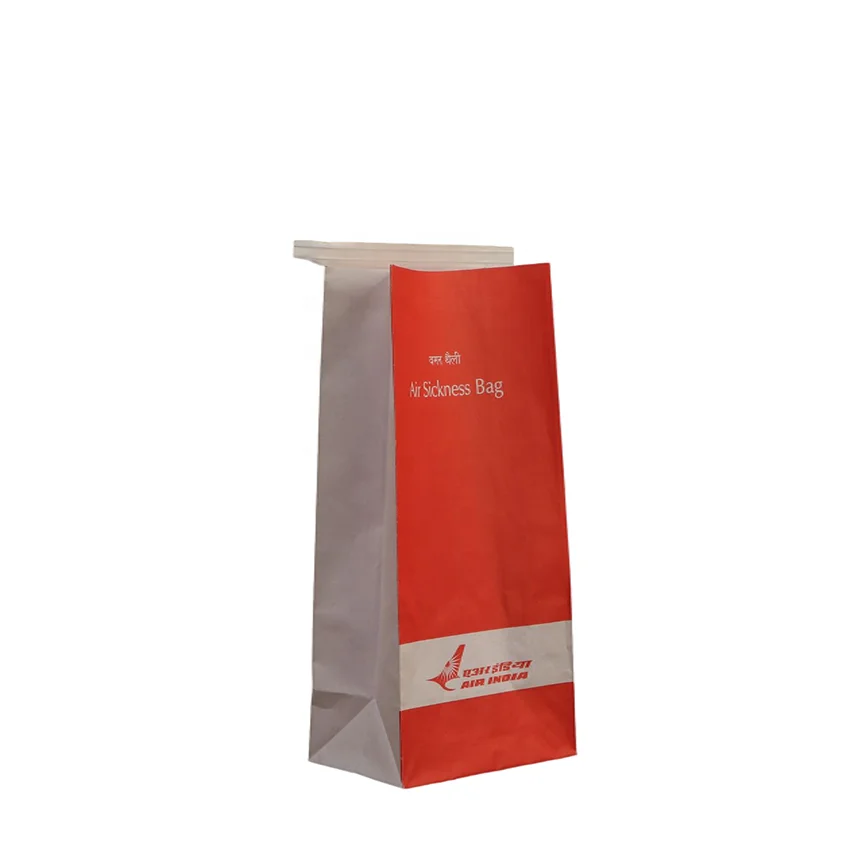 OEM wholesale  customized disposable big tin tie small tin tie square bottom vomit white paper bag from China