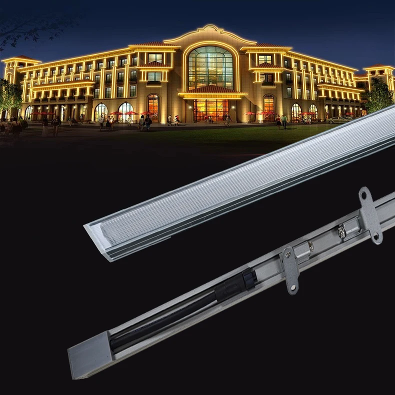 12-15W  single color & rgb dmx 512 control  DC 24 V outdoor  IP65 exterior LED linear light for building  facade Lighting