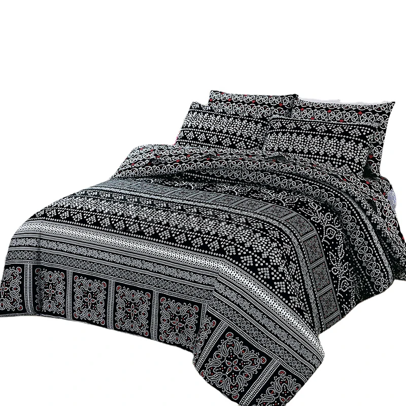 Hotel and Home Linen Bedding Set Bed Sheets Set Duvet Cover Set Custom Color and Satin Striped Poly Cotton Bed Sheets