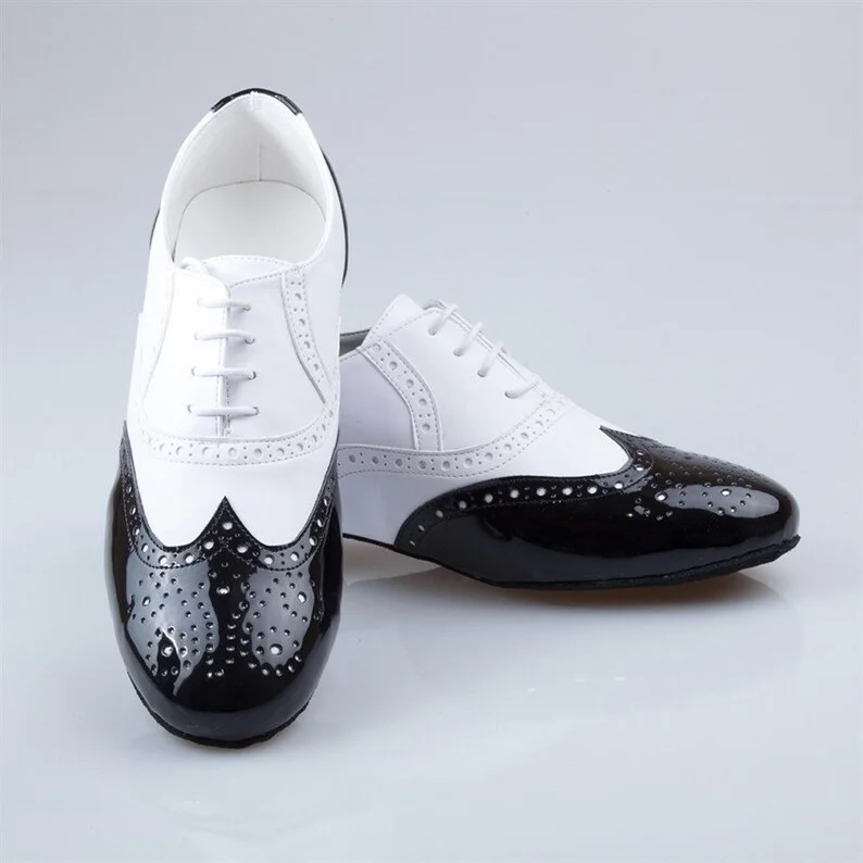 Original leather sole Men modern indoor ballroom dancing dress shoes disco jazz tan men Latin dance Salsa Bachata Tango Ballroom