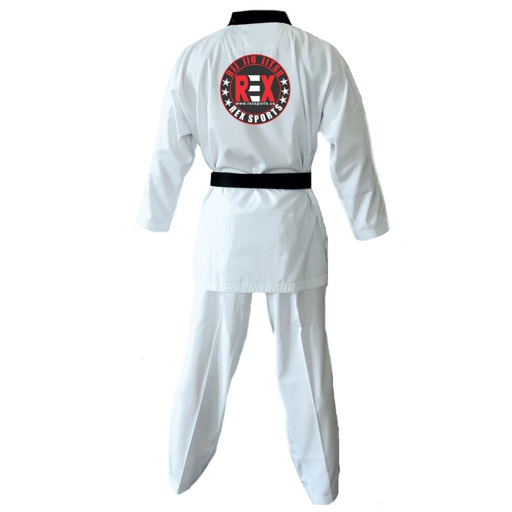 White Taekwondo Dobok Affordable Martial Arts Uniforms TKD Gi Pearl Weave Cotton Wholesale Judo Uniform Bjj Kimono Unisex Judogi