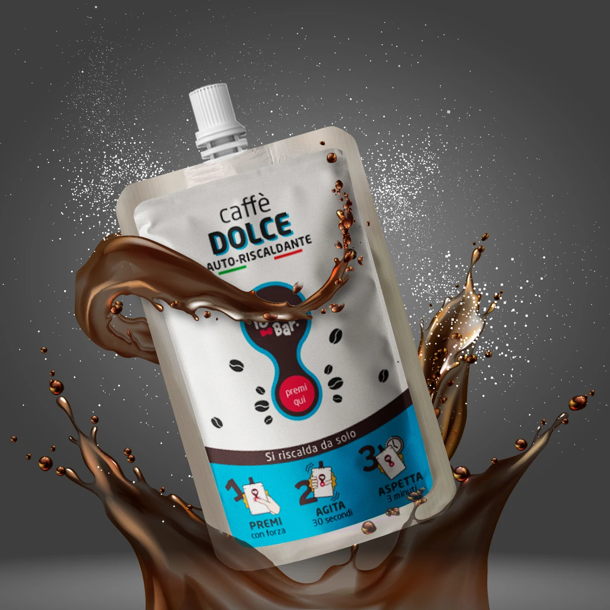 Dolce Pocket bar 50 ml Italian Sweet Coffee Self Heating  Ready to Drink Hot Beverage Private Label Customized