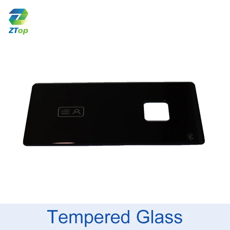 CNC machined toughened silk screen glass panel cut to size tempered glass panel for smart door lock security