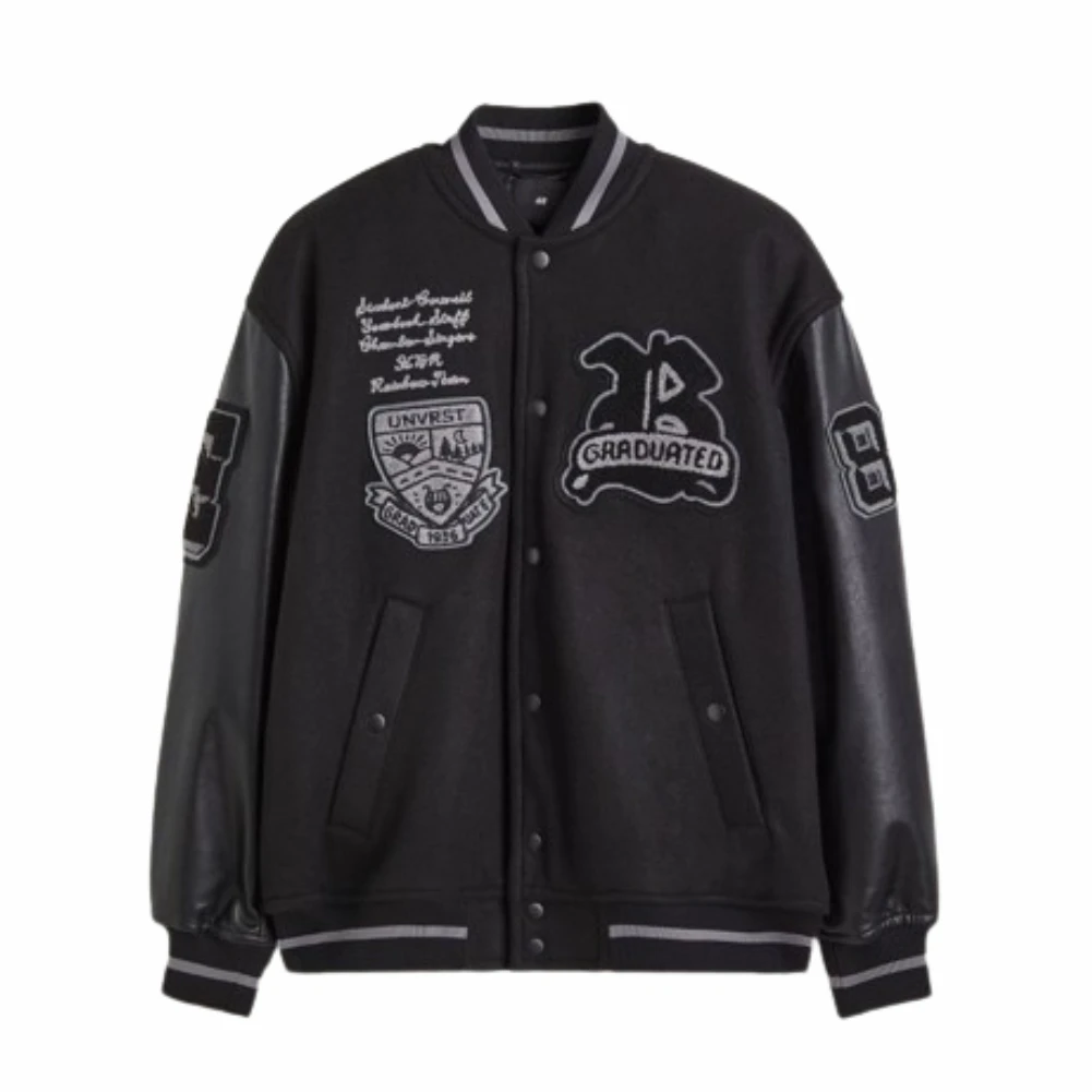 Unisex Tops Baseball jacket Navy blue & white Jacket Latest Style 2023 Custom Printing