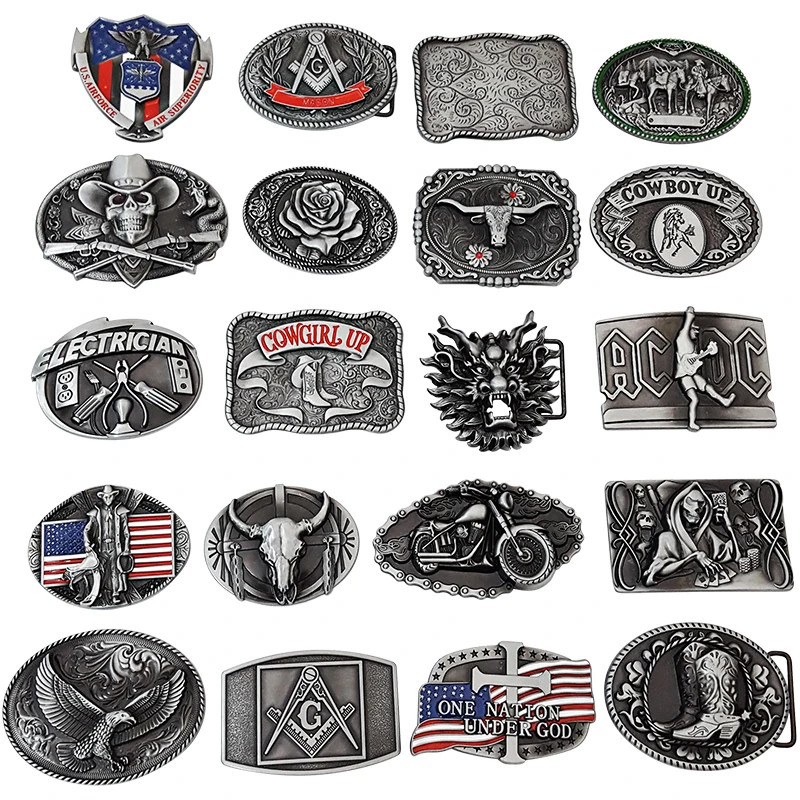 Handcrafted Custom 3D Engrave Red Sugar Silver Skull Belt Buckle For  Men