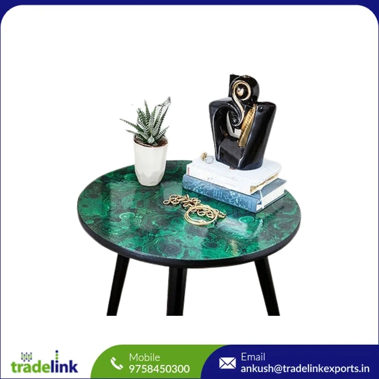 Handmade Modern Malachite Stone Table Top Luxury Pietra Dura Work Hotel Coffee Table Granite Natural Contemporary Home Decor