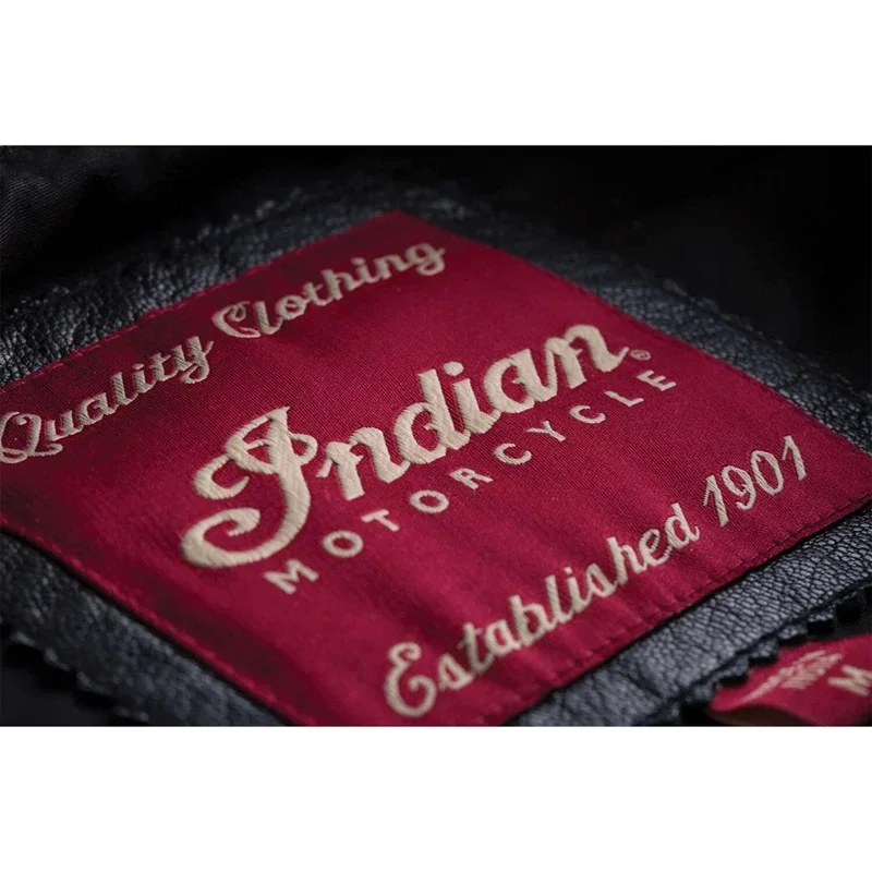 Mens Biker Leather Vest Black for Indian Motorcycles Vest in Stock Classic Red American Custom Motorcycle 1901 Riders Clothing