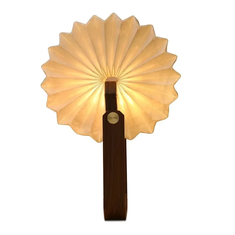 2025 led wood table book lamp camping Handheld lantern paper night lights battery rechargeable USB company promotional gifts