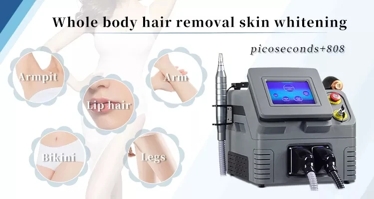 Professional 2 in 1 808 Diode Laser Hair Removal Picosecond Laser Tattoo Removal Machine