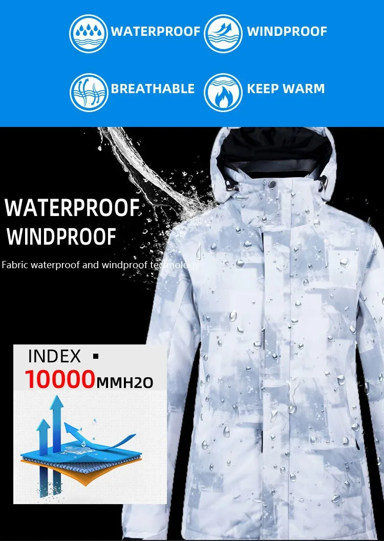 Snowboard Jacket Winter Snow Clothes White Male Snowboard Coat Winter Warm Coat Waterproof Ski Jacket