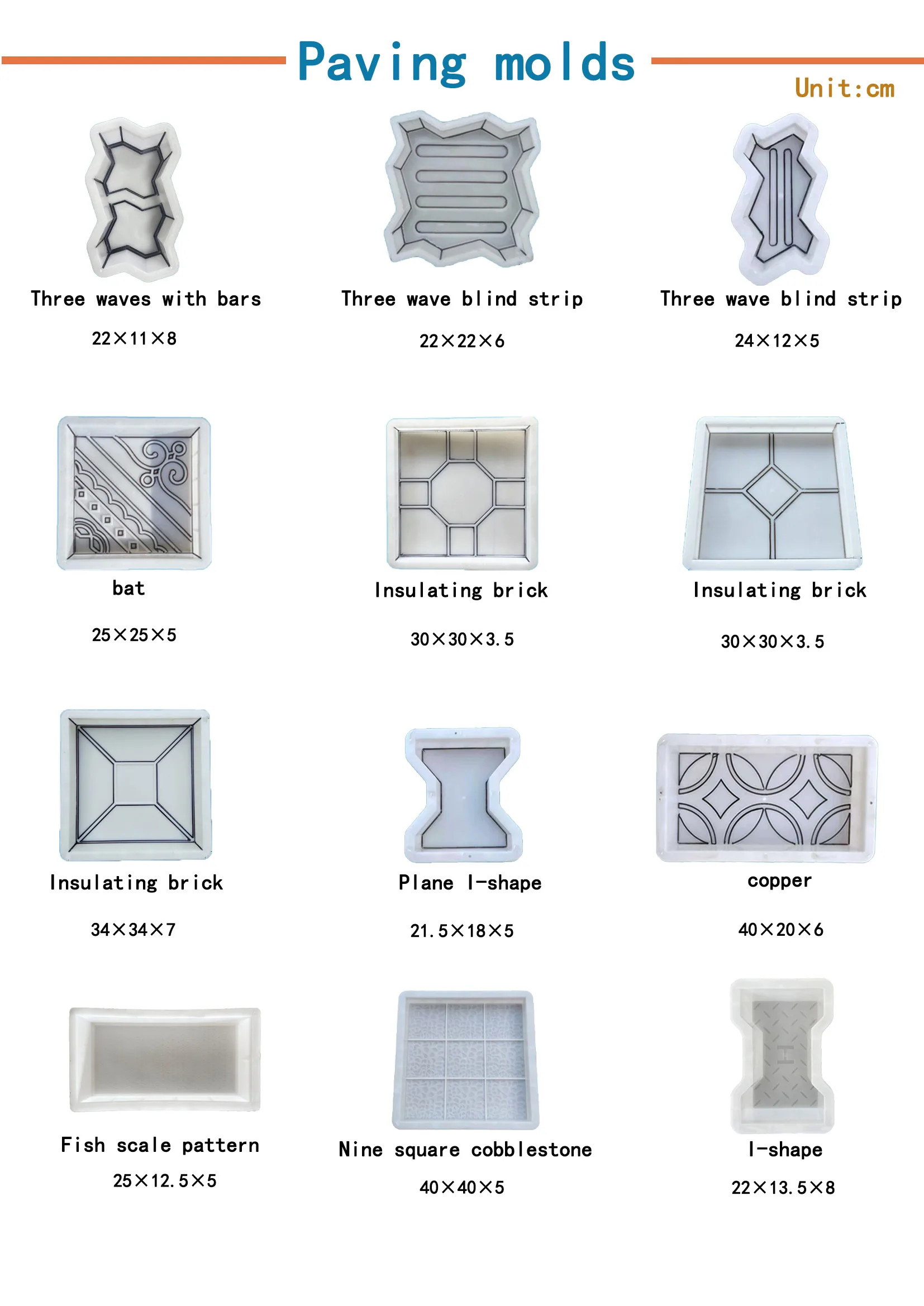 Litchi pattern paver mold for garden paver, custom PP plastic paver mold interlocking tile mold manufacturers