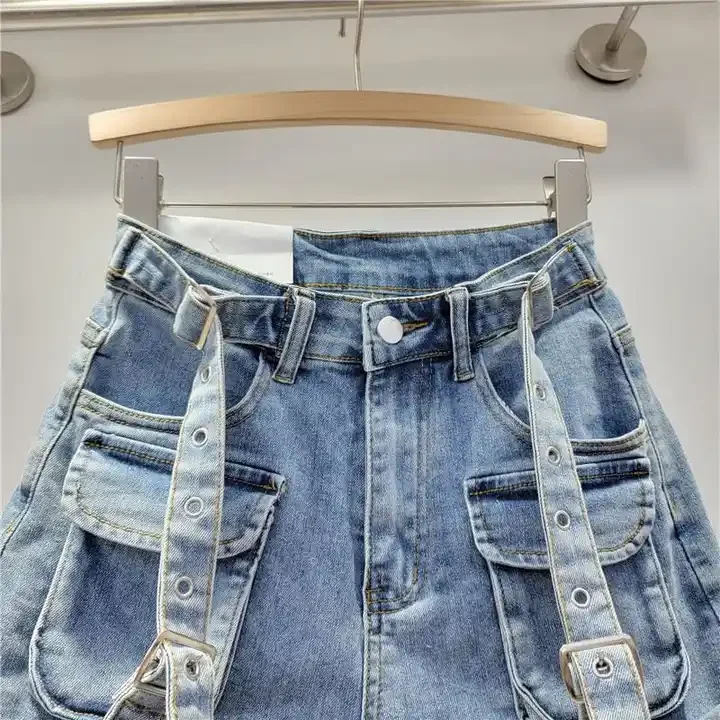 2023 New Arrivals brocken hole Women Denim Summer Shorts bale Zipper Fly Pockets Frayed Raw Ripped Denim short jeans for women
