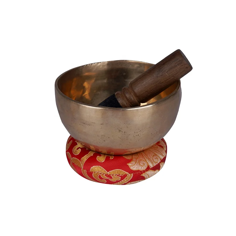 Buddha Yoga sound healing bowl handmade in Nepal 3.2 - 5.8 inches with custom packaging and Cushion set sound meditation Bowl