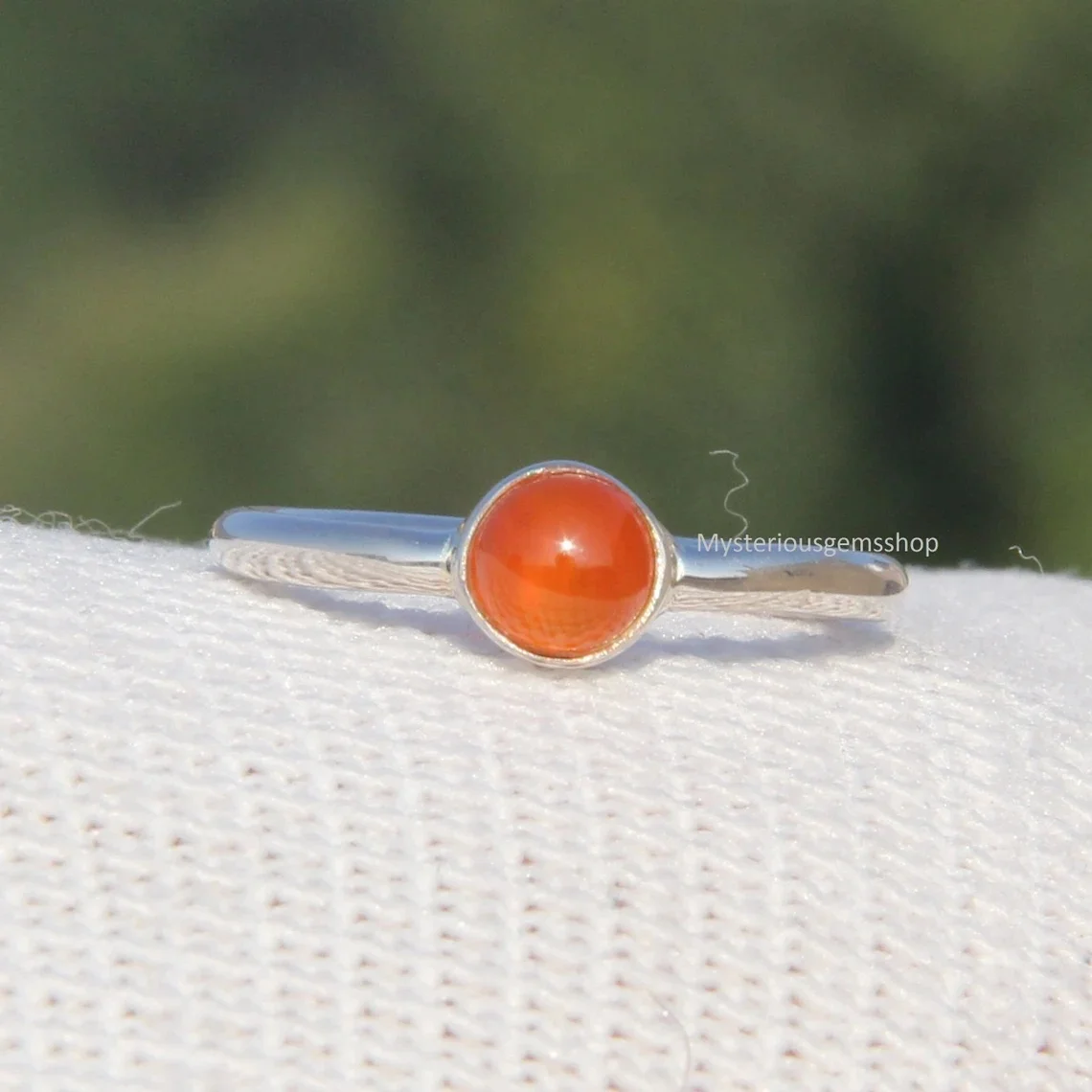Handmade 925 Sterling Silver Ring with Shape Carnelian Gemstone Daily Wear Wedding Gift Girls Featuring Expert Inlay Setting