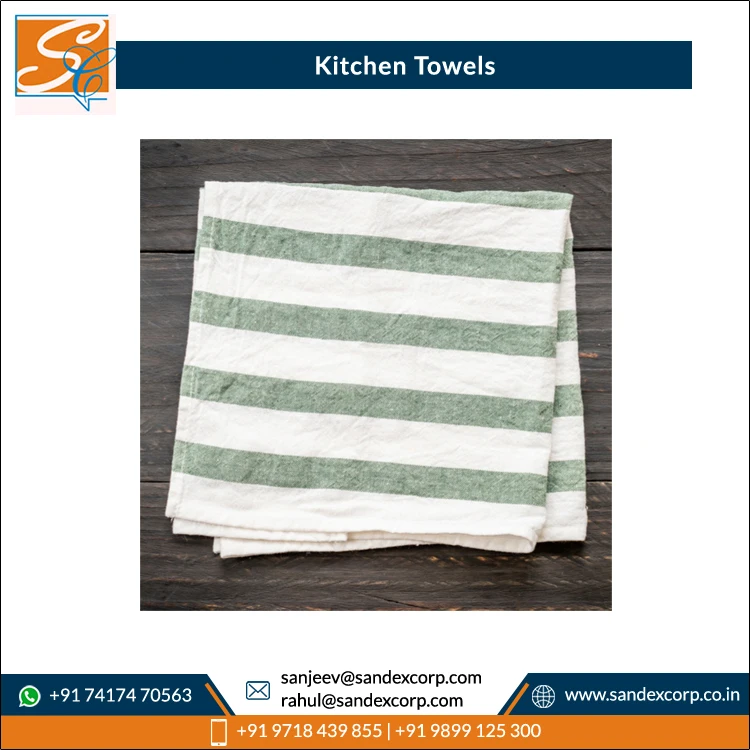 New Arrival Wholesale Price Excellent Quality Cleaning Cloths Cotton Canvas Custom Golf Kitchen Towels from India..