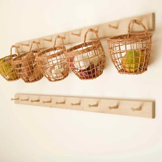 ECO Wall Hanging basket Garlic Onion baskets rattan wicker kitchen basket storage fruit Baby Toy Storage flower pots & planters