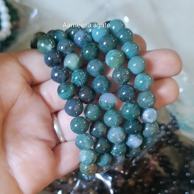 Natural Moss agate Stone Bracelet Wholesale Natural Healing crystal Gemstone Agate Moss agate Bracelets for sale