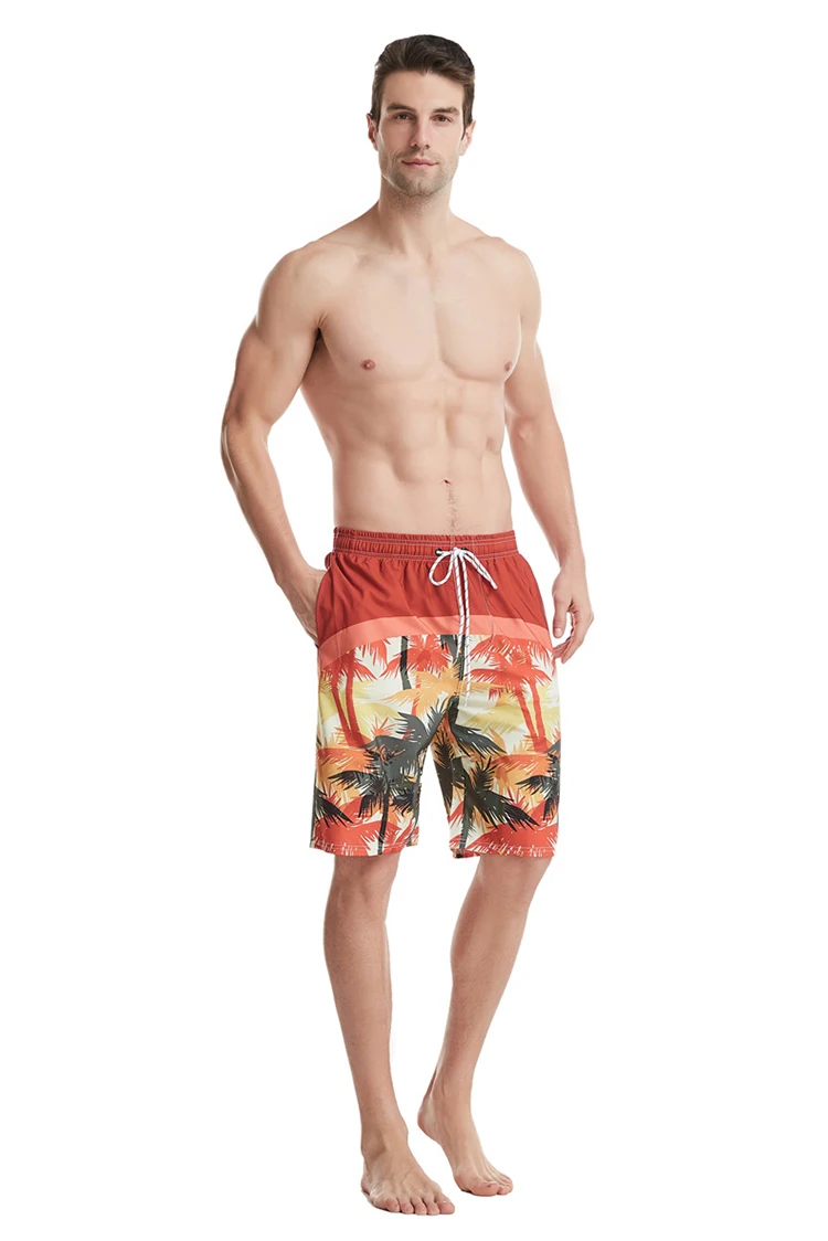 Wholesale Summer Nylon Printed Surfing Boardshort Quick Dry Wide Leg Swim Pants Shorts For Mens Beach