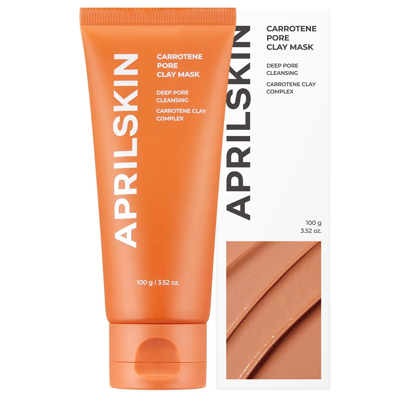 Глиняная маска для пор APRILSKIN - Carrotene 100 г поглощает излишки кожного сала а глубоко очищенные поры охлаждают кожу быстро освежая ощущение
