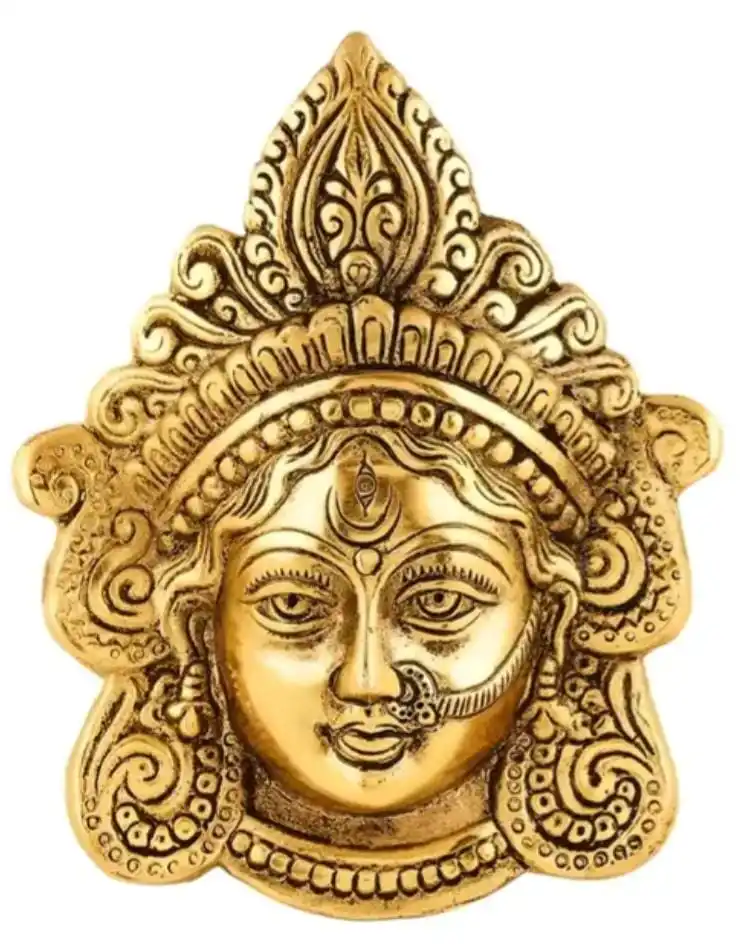 metal hanging Face of Durga ji Home Decor Metal Maa Durga Face Wall Hanging vastu Metal Wall decor in Durga MATA Face