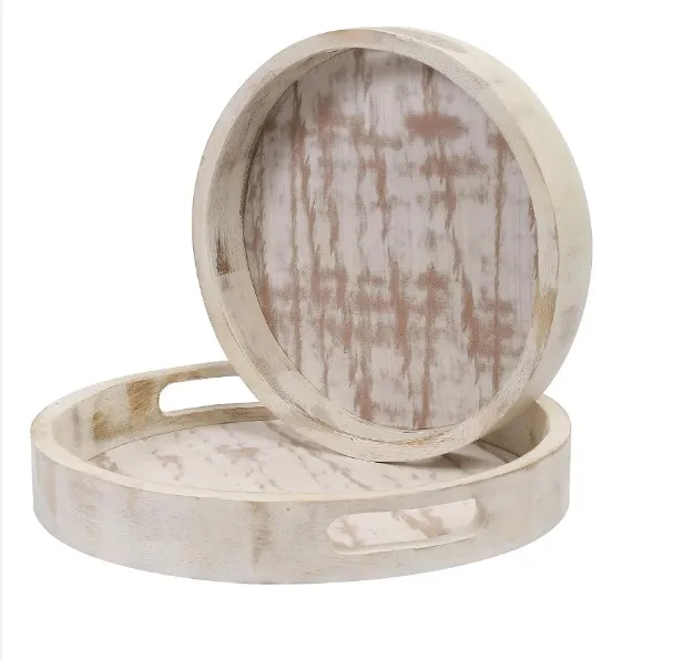 Hot Sale Food Grave Pine Wood Rectangular Tray Large Size Flat Serving Tray with Handles Factory Wholesale Prices Trays