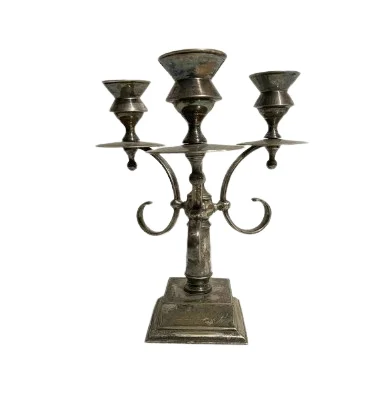 Three Arm Candles Taper Tall Candelabra Antique Style Metal Candelabra Church Holiday Decor Home Lighting Special Event