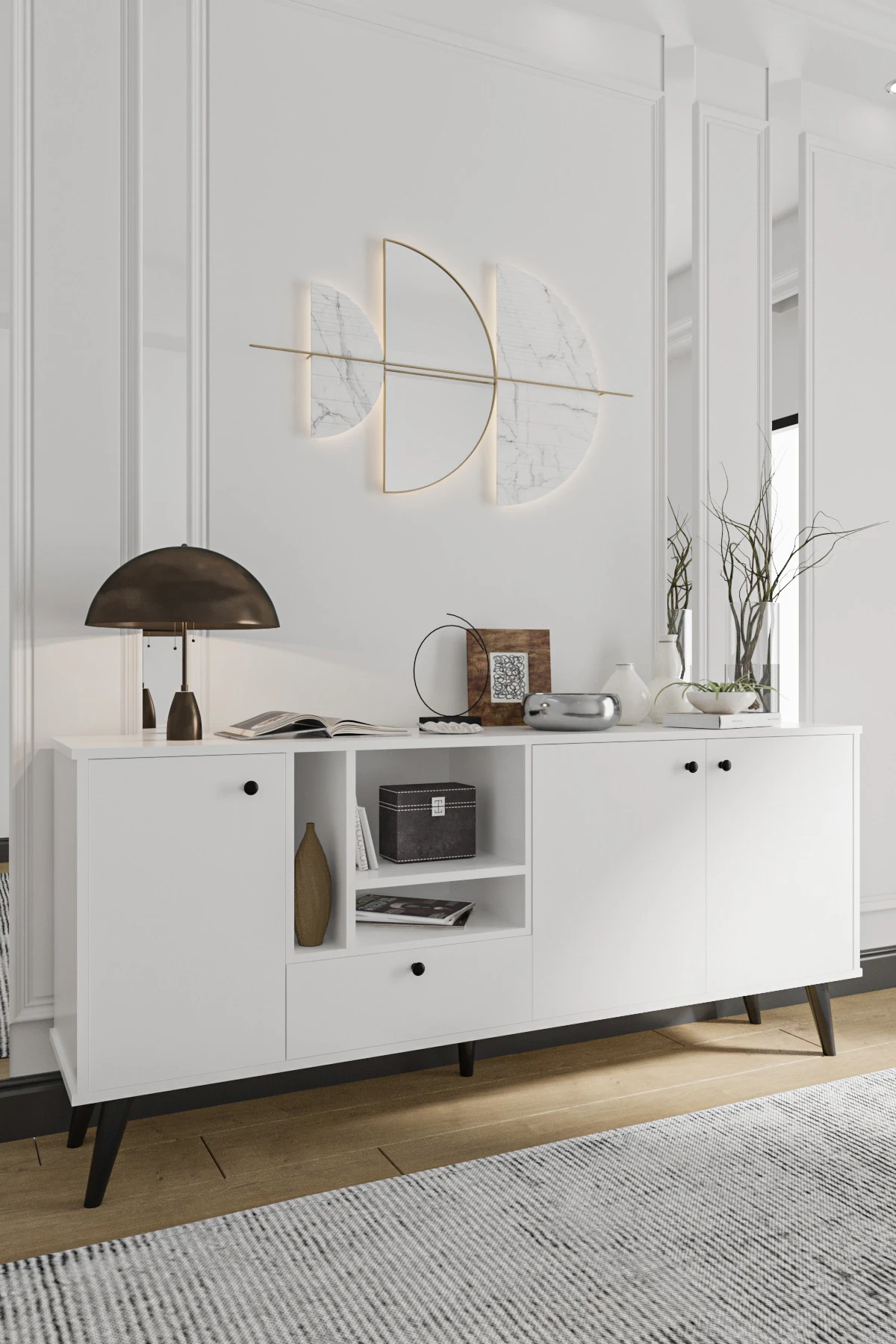 European Modern Console Table from Turkey Wooden Console Table With Storage for Living Room Kitchen Dining Room Furniture