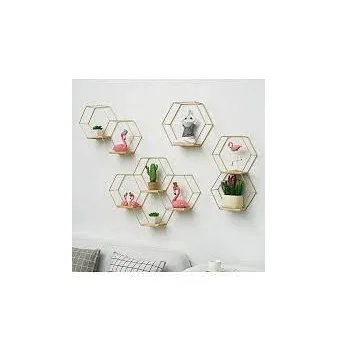 Different Shapes Living Room Shelves Wooden Wall Mounted Vases Holder Decoration Wall Mounted Storage Rack