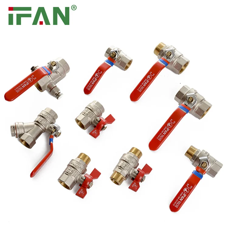 IFAN Custom Water Tube Ball Valve 1/4 2 inch Copper Pipe Fitting Brass Ball Valve