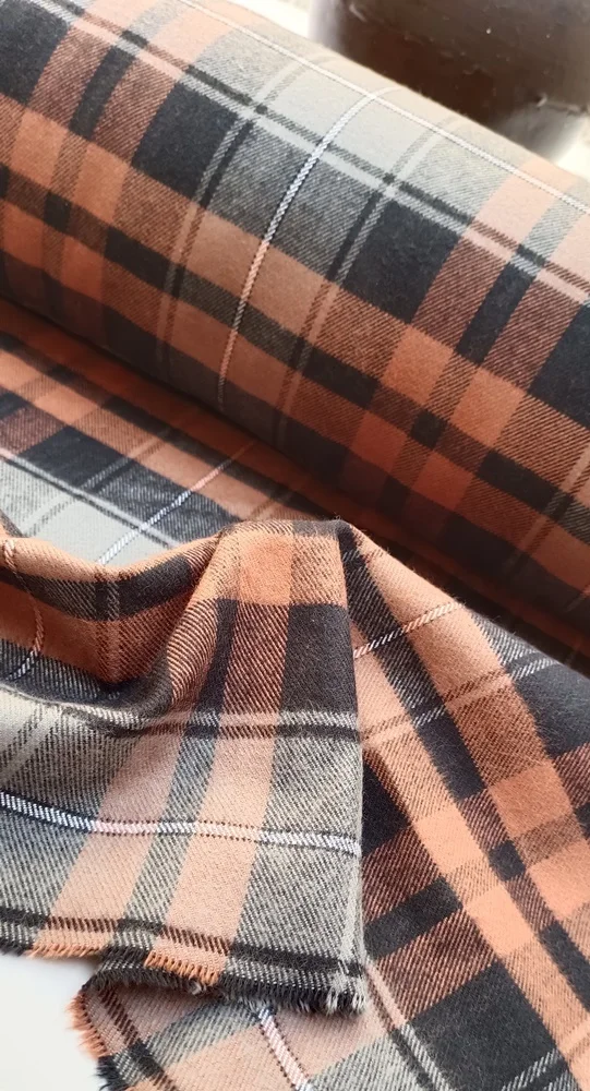 Soft and Smooth Brushed Flannel Fabric 100% Cotton Preshrunk Heavy Weight  Flannel Grey Black