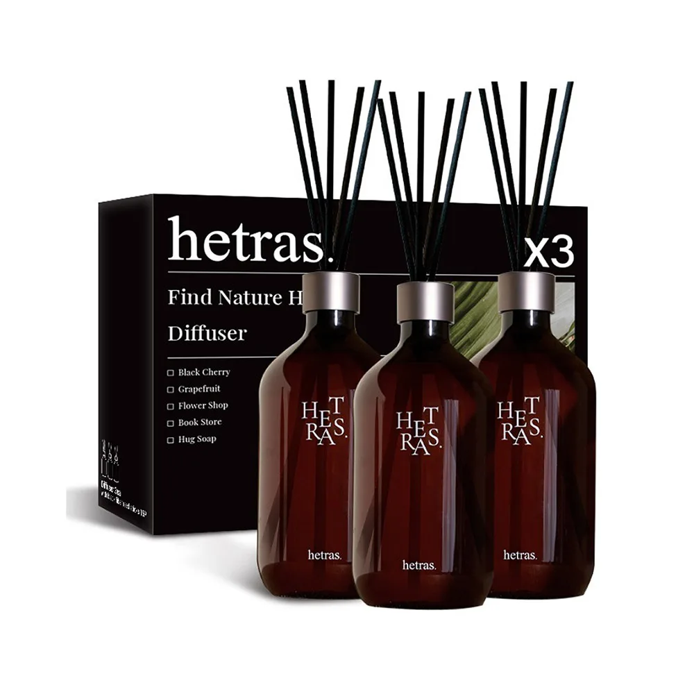 Top Selling Household Goods HETRAS Premium Diffuser 500ml*3ea Gift Set White Shirt Sleep Improvement Stress Relief