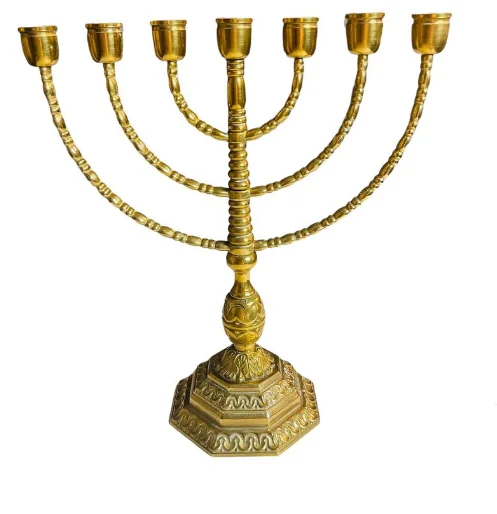 Judaica Candelabrum ветви меноры гравированный дизайн металлический подсвечник современный 7 Семь ветвей еврейский