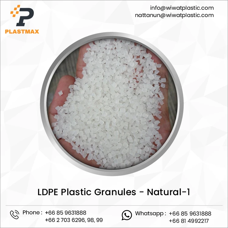 Pure Plastic Recycled Polyethylene LDPE Natural 1 White Raw Material Granules for Shopping Bag