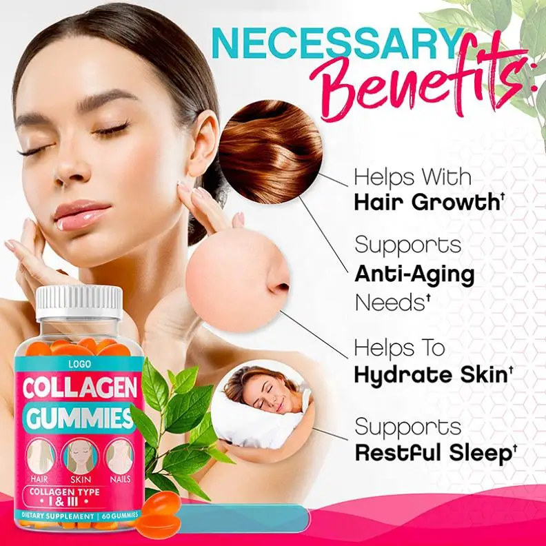 Private Label Vegan and Biotin Keratin Own Brand Engyme Keto Anti Age Vitamin Collagen Gummies Candy