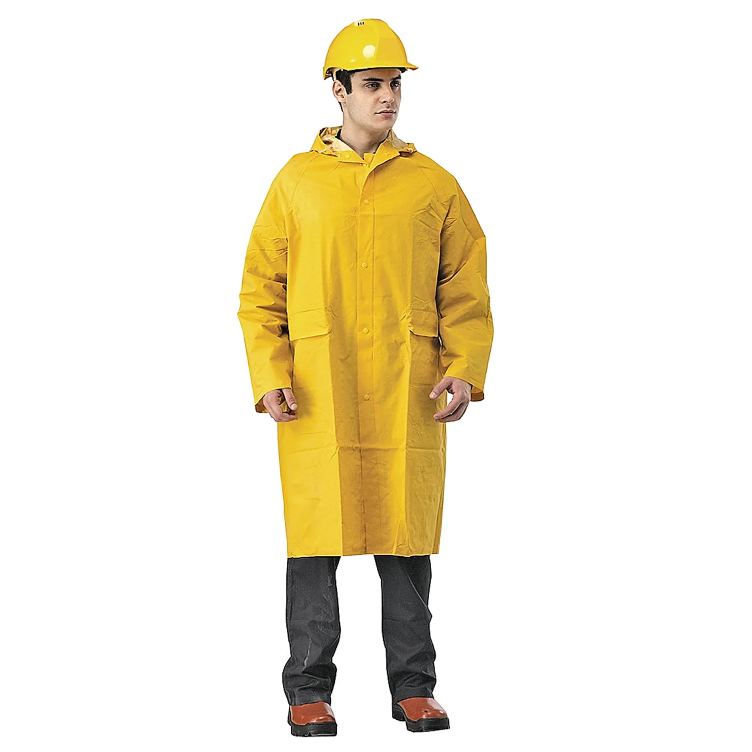 Heavy Duty BD-PG-RC-8018 Raincoat Waterproof Visibility Jacket with Windproof & Breathable Features Durable Rain Slicker Work