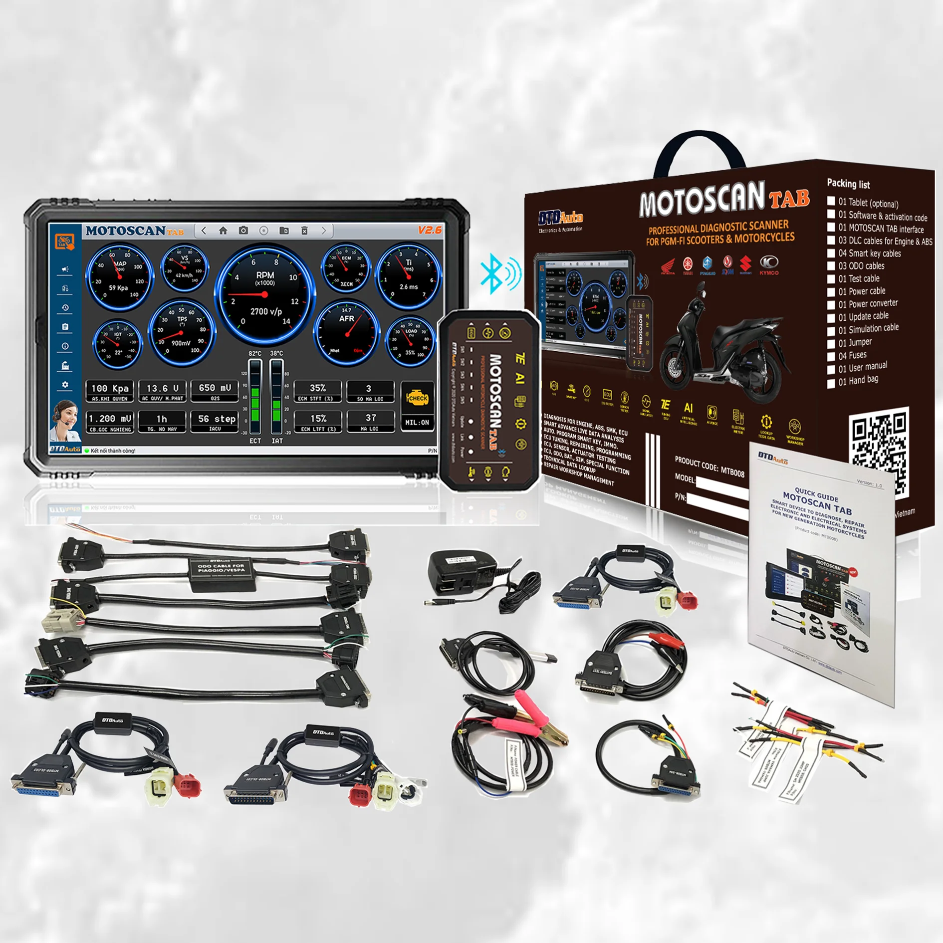 MOTOSCAN TAB Diagnostic Tool Programming and Upgrading Standard Software of Manufacturer inside ECM, SCU