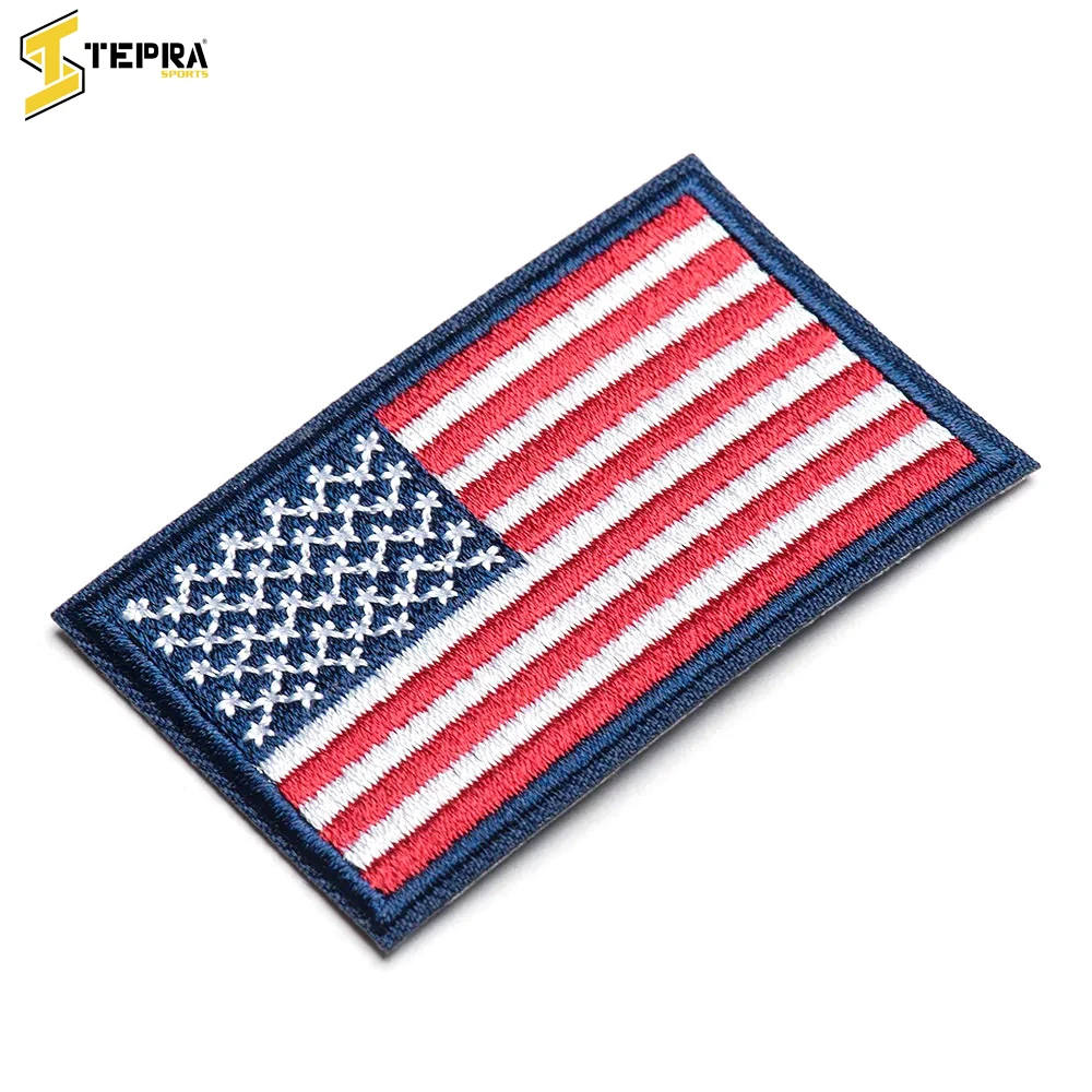 Wholesale Rate Premium Quality USA Flag Hand Made Competitive Price Newest Embroidery Patches BY TEPRA SPORTS