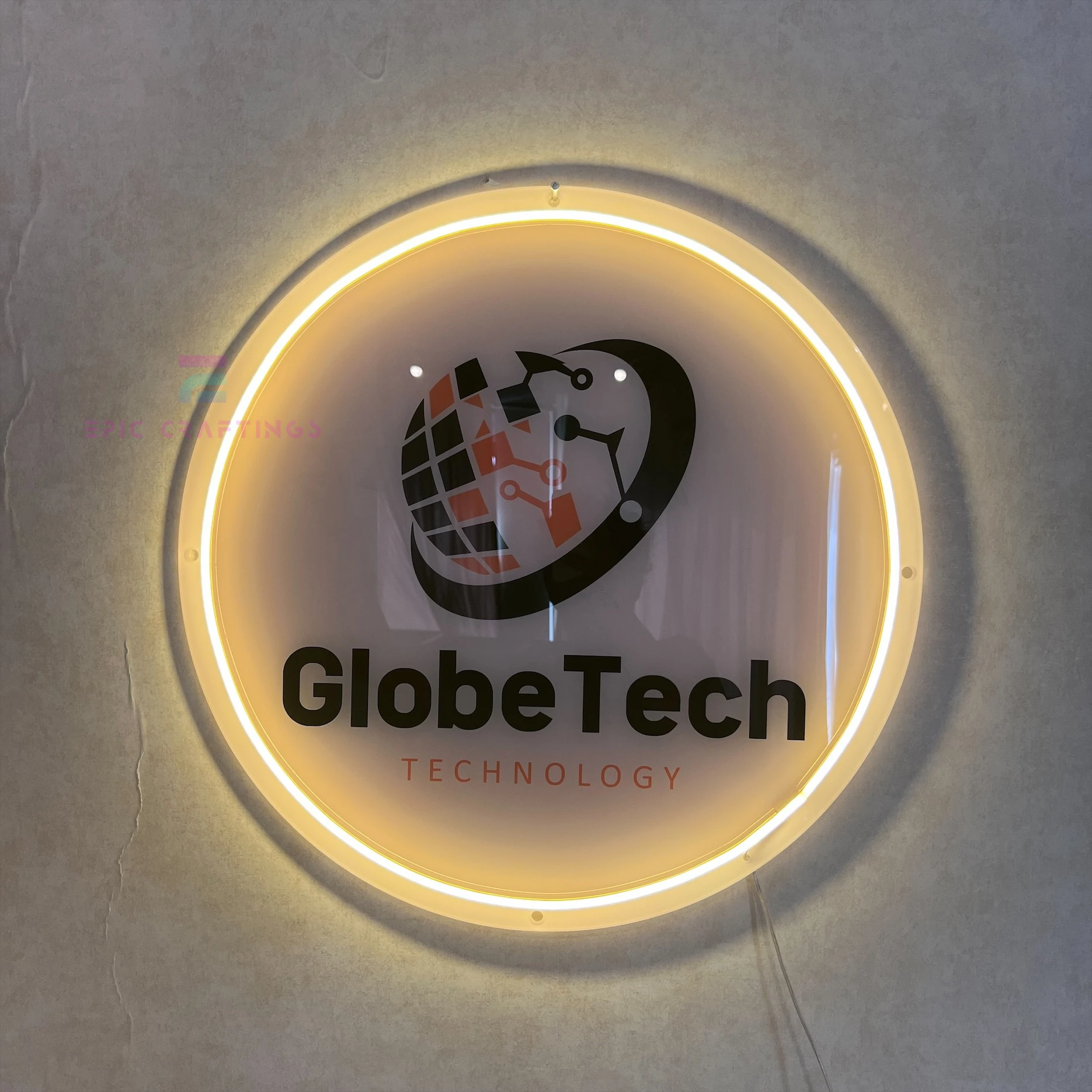 UV Printed Custom Acrylic Business Neon signs 12V Waterproof sign for indoor and outdoor purposes Office Company Logo Signage