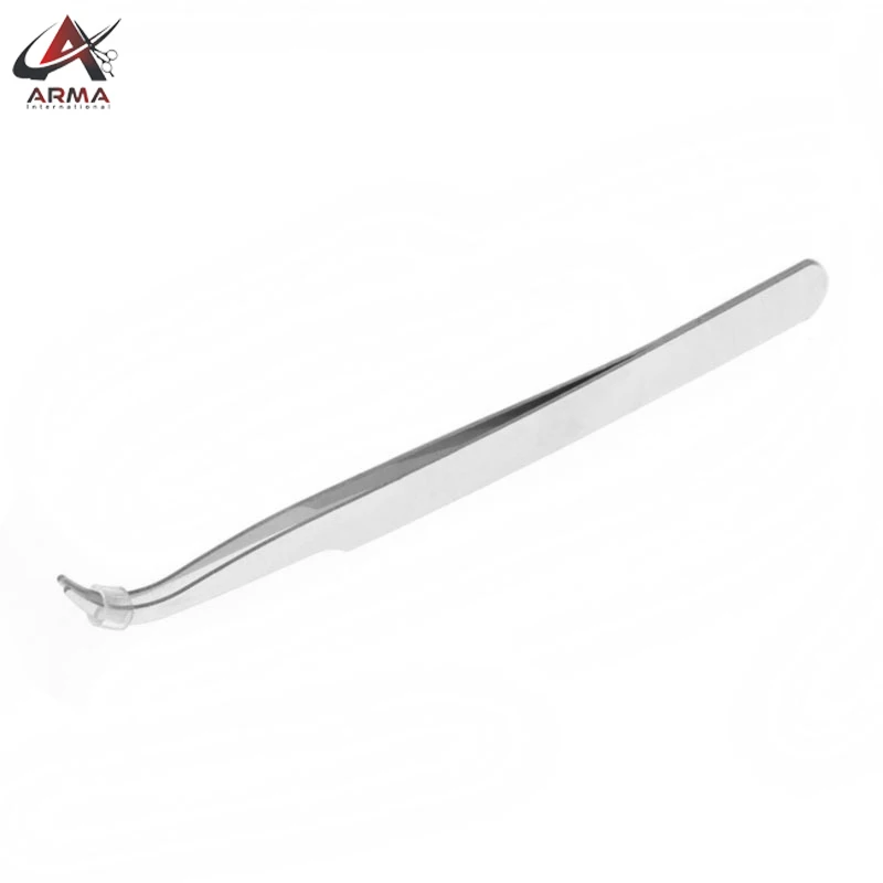 Pakistan Made Beauty Eyelash Extension Tweezers With Customized Logo Printed For Curved Tip Eyelashes Tweezers