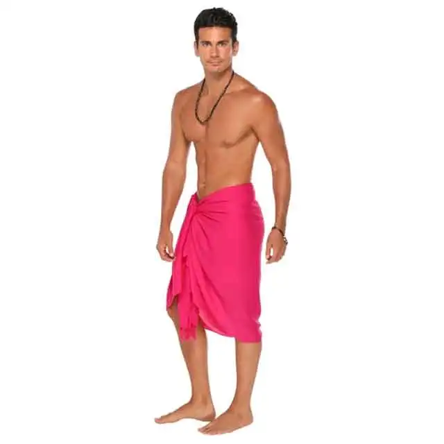 New Fashionable Pink  Tribal Solid color Sarong Bali Sarong Pareo Samoan Mens Mini Lavalava Ethnic Clothing Tupenu Tonga