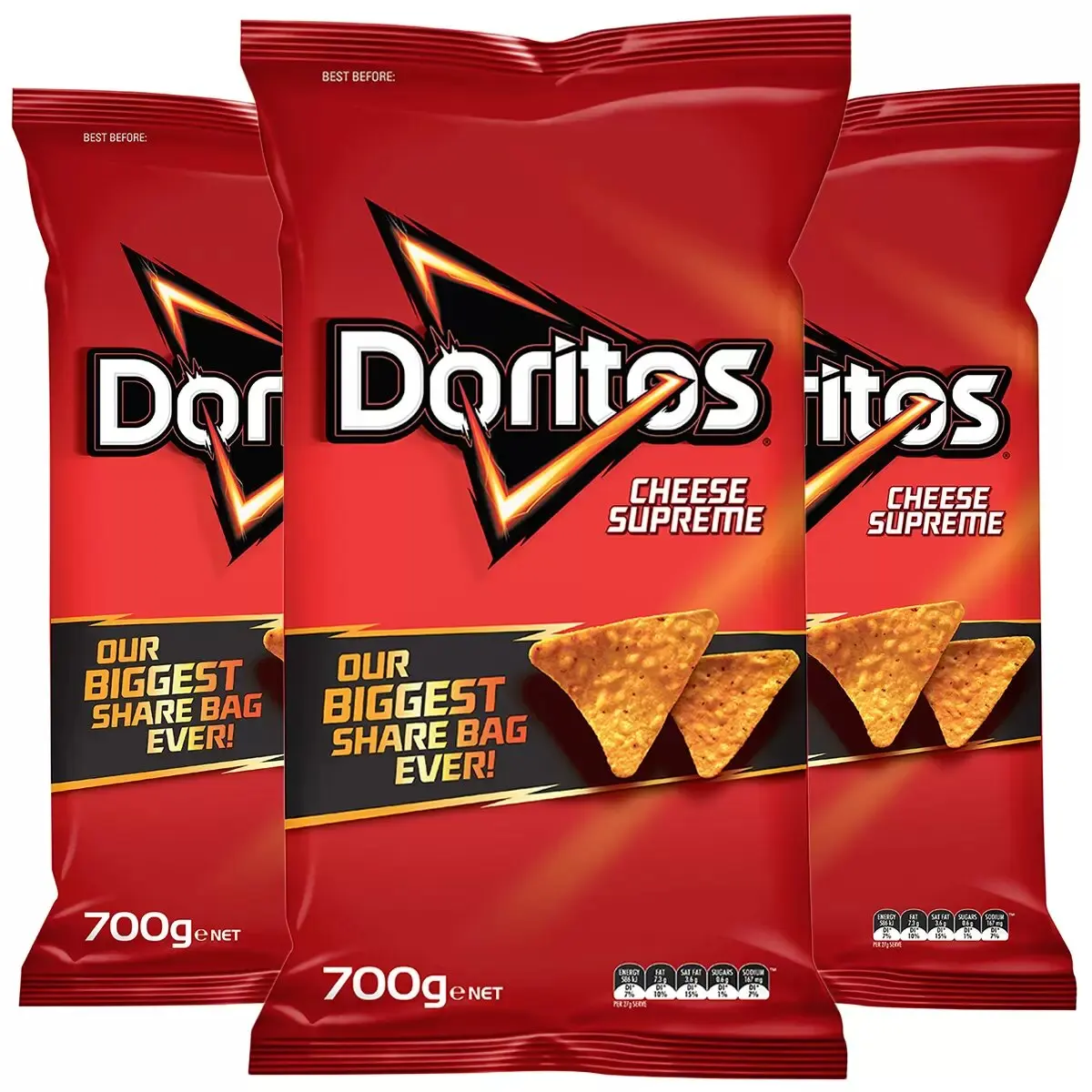 Кукурузные чипсы Doritos Cheese Supreme 3x170 г из Австралии