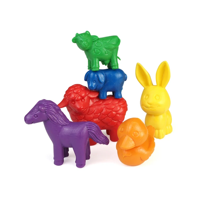 72PCS 6 Shapes 6 Color Animals set Fruit Math counters