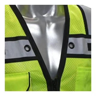 Hi Visibility Reflective Vest Jacket Workwear With Pockets Construction Clothing Safety Work  Logo Custom men mesh