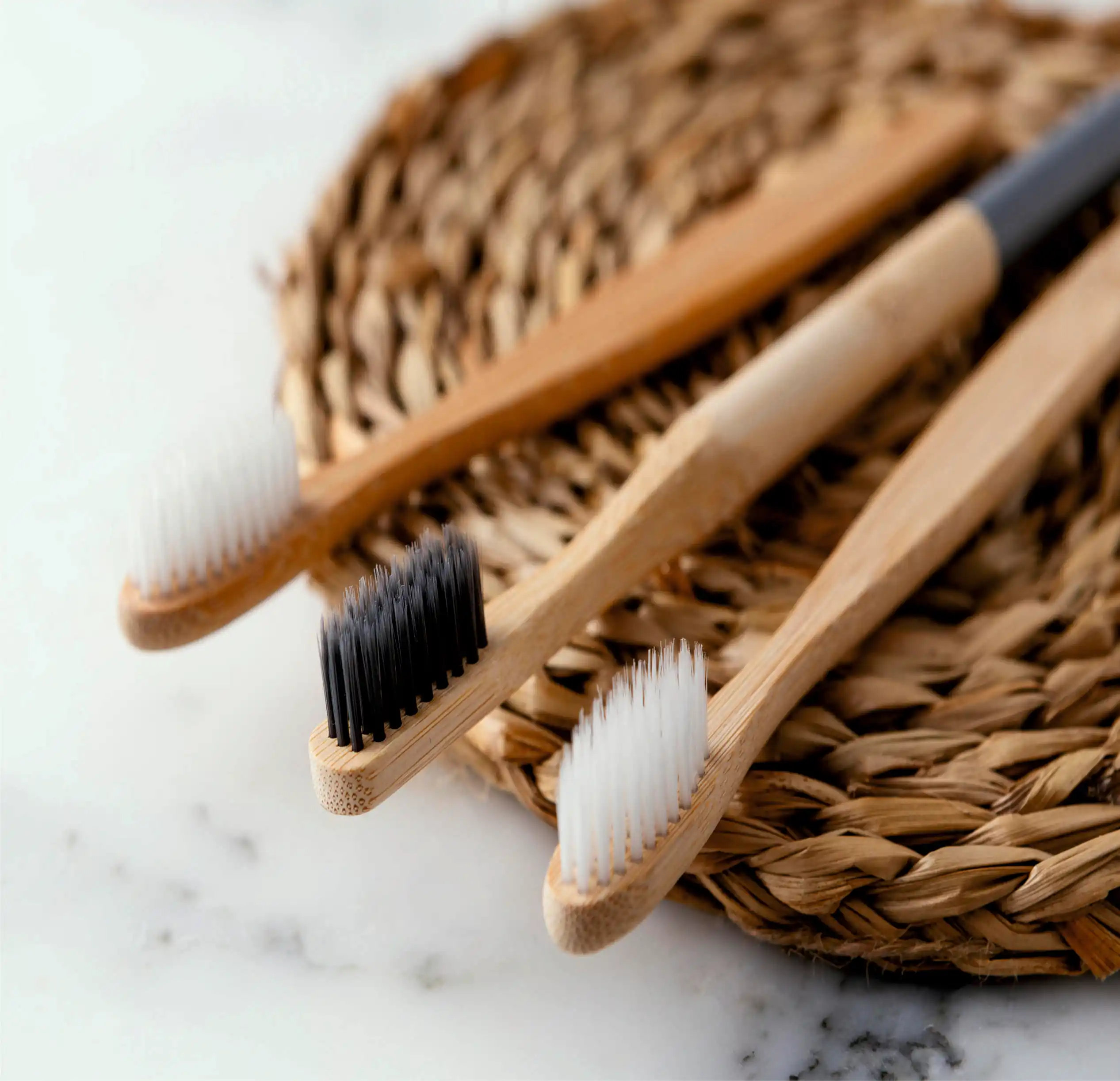 Biodegradable Eco Bamboo Tooth brush laser engraved with kraft boxes Soft Bristle Teeth Whitening Customized Waterproof