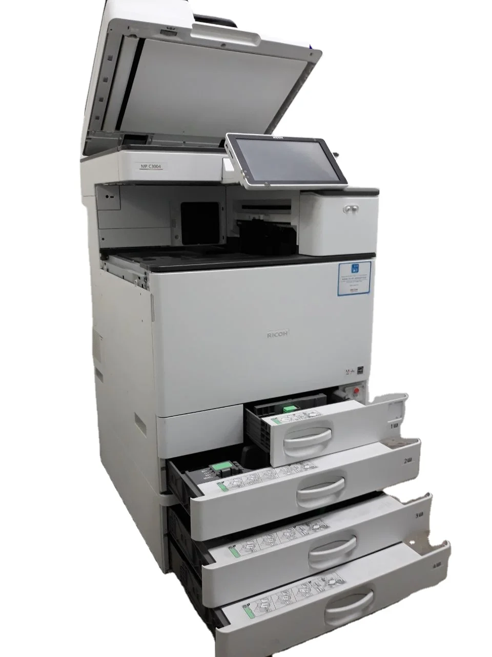 USED HIGH QUALITY MULTIFUNCTIONAL RICOH MPC 3004 WITH COPIER, PRINTER AND SCANNER SUITABLE FOR HOME AND OFFICE USE