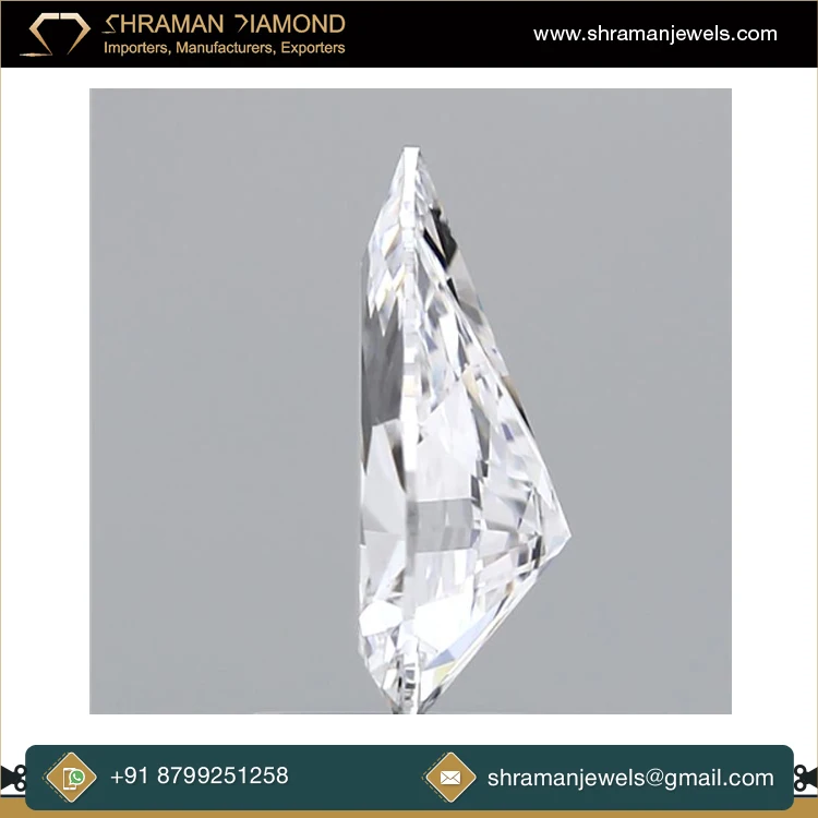 Indian Exporter of 2 CTS G Color VS2 IGI Certified Pear Cut Lab Grown Loose Diamonds for Pendant Necklace Jewelry