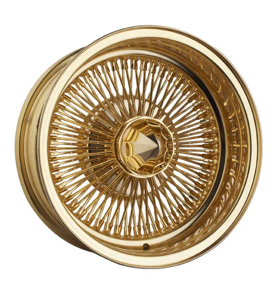 Chrome Spoke Wire Wheel / Gold Wire Wheels  Spoke Wire Wheel/ Alloy Wheels 14 Inch White Car Wheel Rims A