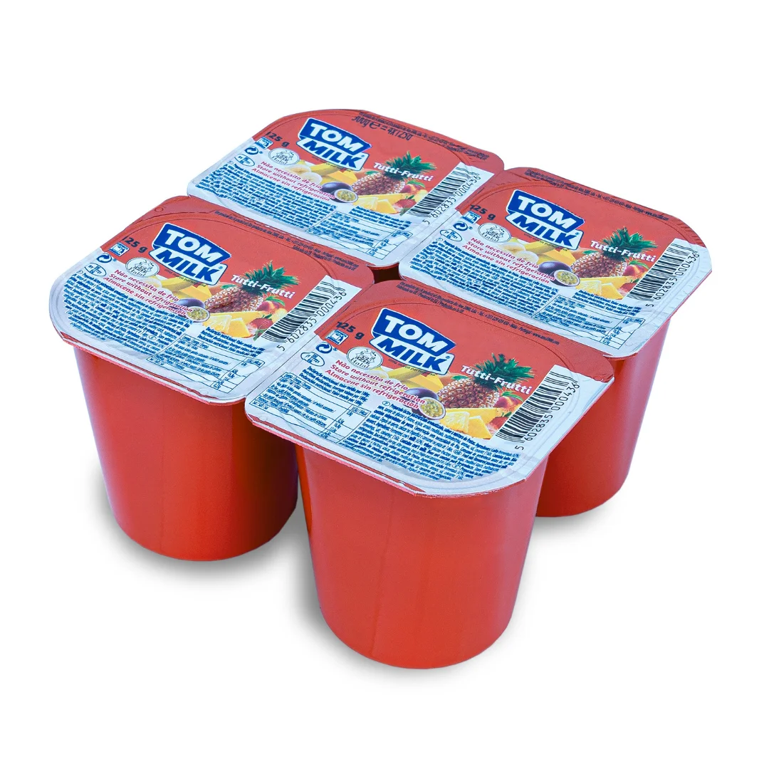 Hot Selling Long Life Tutti-Frutti Flavoured Yoghurt TOM MILK pack 4x125g